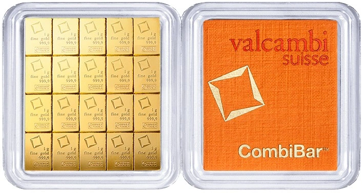 Lingote CombiBar 20 x 1 g – Valcambi