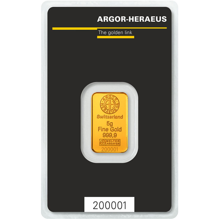 Lingote  Argor-Heraeus Classic 5g